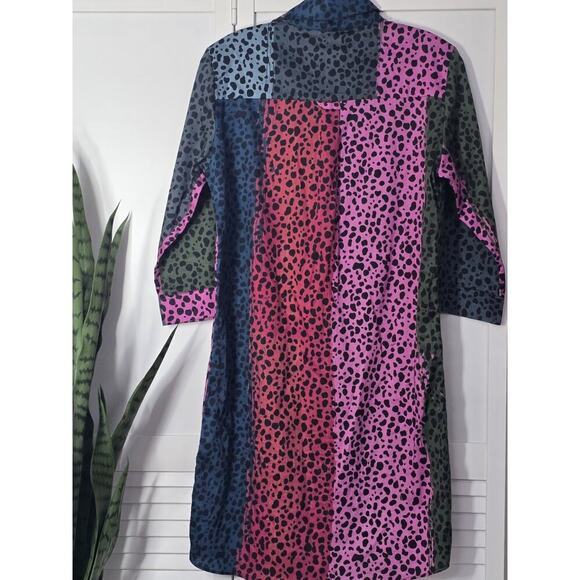 Anthropologie Vilagallo Womens Shirt 3/4 Button Dress Size 40 Colorblock Retro - Picture 6 of 7